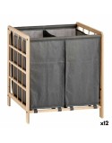 Laundry basket Kipit XJL146354H Brown Grey Wood 30 L x 2 33 x 60 x 59,5 cm (12 Units)