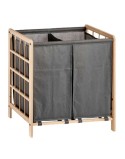 Cesto para la Ropa Sucia Kipit XJL146354H Marrón Gris Madera 30 L x 2 33 x 60 x 59,5 cm (12 Unidades)