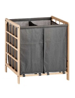 Cesto para la Ropa Sucia Kipit XJL146354H Marrón Gris Madera 30 L x 2 33 x 60 x 59,5 cm (12 Unidades)