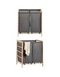 Cesto para la Ropa Sucia Kipit XJL146354H Marrón Gris Madera 30 L x 2 33 x 60 x 59,5 cm (12 Unidades)
