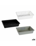 Drawer Organizer Kinvara CN18799 White Black polypropylene 16 x 5 x 24 cm (36 Units)