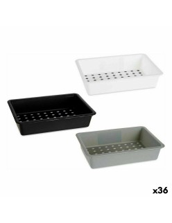 Organizador de Cajones Kinvara CN18799 Blanco Negro Polipropileno 16 x 5 x 24 cm (36 Unidades)