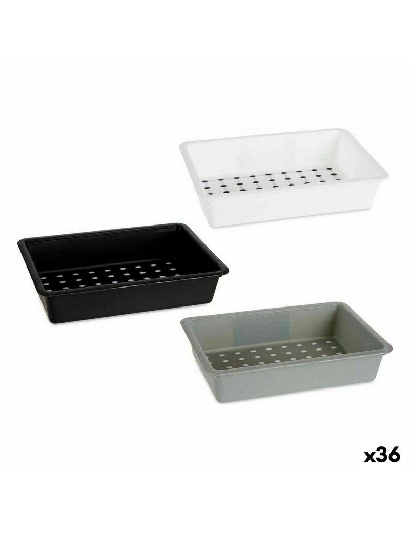 Organizador de Cajones Kinvara CN18799 Blanco Negro Polipropileno 16 x 5 x 24 cm (36 Unidades)