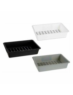 Contenitori per Cassetti Kinvara CN18799 Bianco Nero polipropilene 16 x 5 x 24 cm (36 Unità)