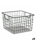 Panier Kinvara W7318 Noir Acier 29 x 19,5 x 32 cm Avec des poignées (8 Unités)
