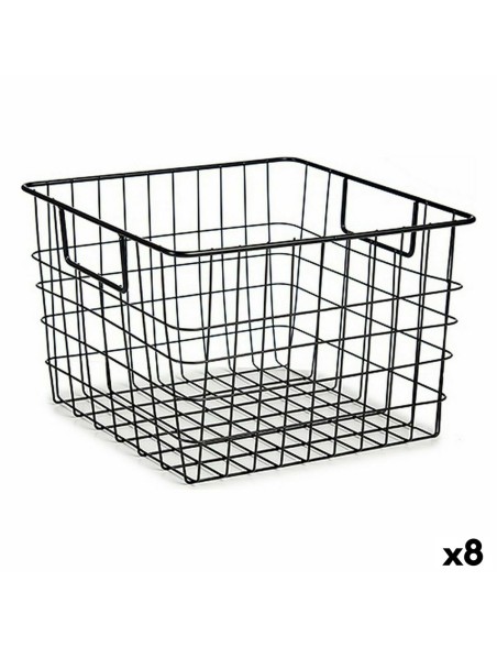 Cesto Kinvara W7318 Negro Acero 29 x 19,5 x 32 cm Con asas (8 Unidades)