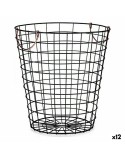 Cesto Kinvara W5759M-CH Negro Acero 30 x 30 x 30 cm Con asas (12 Unidades)