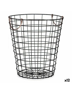 Cesto Kinvara W5759M-CH Nero Acciaio 30 x 30 x 30 cm Con manici (12 Unità)