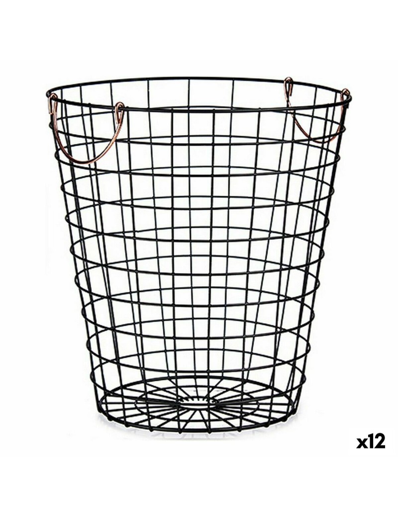 Cesto Kinvara W5759M-CH Negro Acero 30 x 30 x 30 cm Con asas (12 Unidades)