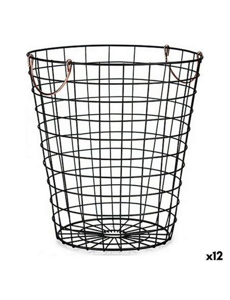 Cesto Kinvara W5759M-CH Negro Acero 30 x 30 x 30 cm Con asas (12 Unidades)