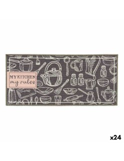 Alfombrilla Kinvara My Kitchen Gris 40 x 90 cm Multiusos (24 Unidades)