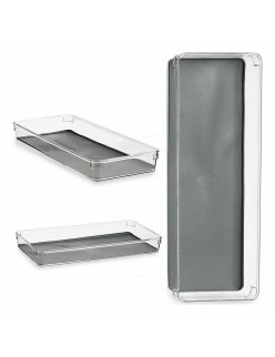 Organizador de Cajones Plástico reciclado Gris 16 x 4,5 x 40 cm (24 Unidades)
