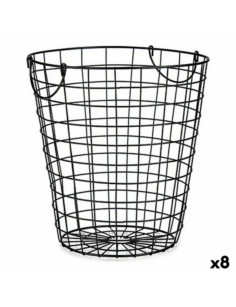Cesto Kinvara W5759-M Negro Acero 30 x 30 x 30 cm Con asas (8 Unidades)
