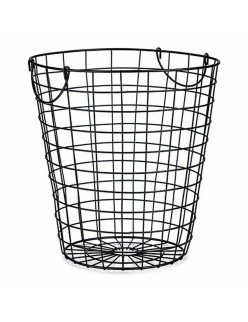 Cesto Kinvara W5759-M Negro Acero 30 x 30 x 30 cm Con asas (8 Unidades)