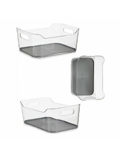 Organizador de Cajones Kinvara W623318 Gris Plástico reciclado 17 x 10,5 x 24,5 cm (12 Unidades)