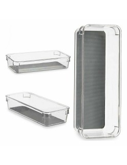 Organizador de Cajones Kinvara W623310 Gris Plástico reciclado 9,3 x 4,5 x 23 cm (24 Unidades)
