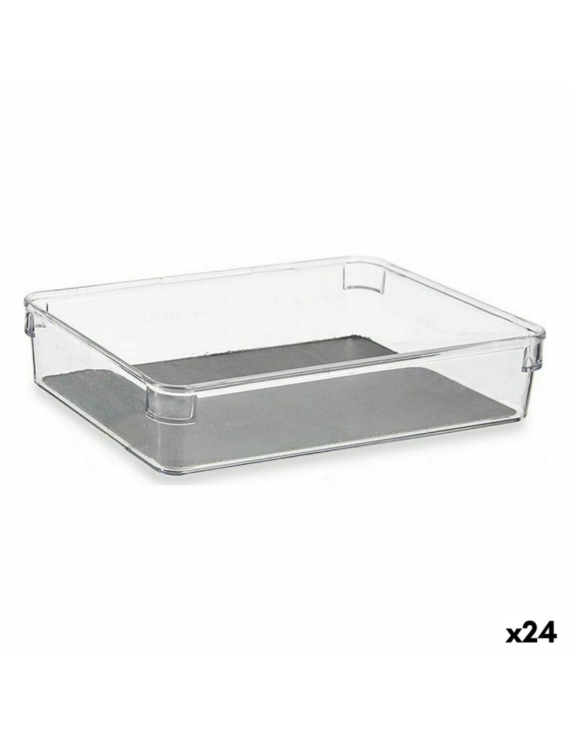 Contenitori per Cassetti Plastica riciclata Grigio 16 x 4,5 x 24 cm (24 Unità)