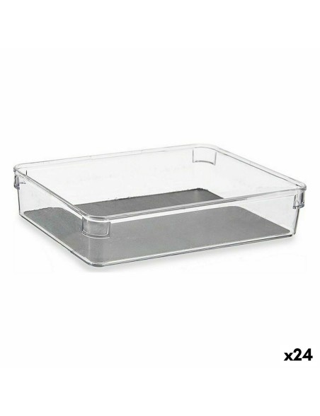 Contenitori per Cassetti Plastica riciclata Grigio 16 x 4,5 x 24 cm (24 Unità)