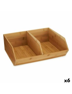 Caja Organizadora Apilable Kinvara JWKW-5152 (2) Marrón Bambú 34,5 x 13 x 31 cm (6 Unidades)