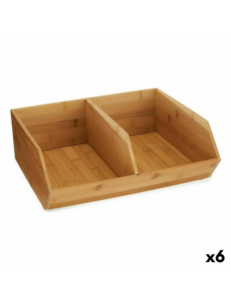 Caja Organizadora Apilable Kinvara JWKW-5152 (2) Marrón Bambú 34,5 x 13 x 31 cm (6 Unidades)