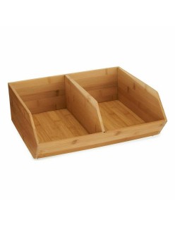 Caja Organizadora Apilable Kinvara JWKW-5152 (2) Marrón Bambú 34,5 x 13 x 31 cm (6 Unidades)