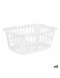 Cesto Kipit 8067-W Blanco Polipropileno 50 L 58 x 24 x 42 cm (12 Unidades)