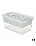 Caja Multiusos Kipit 02 1310 Gris Transparente Plástico 5 L 29,5 x 14,5 x 19,2 cm (6 Unidades)