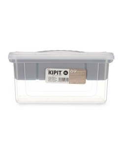 Caja Multiusos Kipit 02 1310 Gris Transparente Plástico 5 L 29,5 x 14,5 x 19,2 cm (6 Unidades)