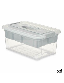 Caja Multiusos Kipit 02 1311 Gris Transparente Plástico 9 L 35,5 x 17 x 23,5 cm (6 Unidades)