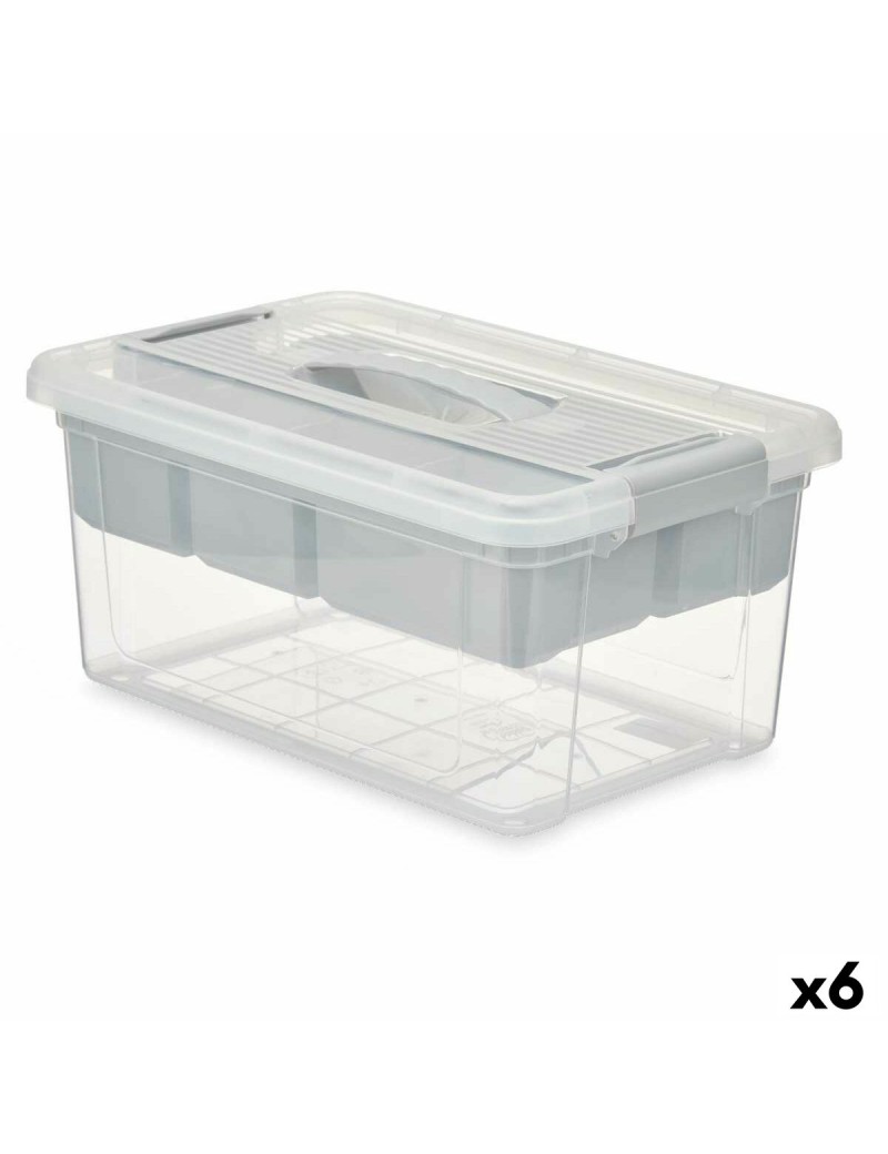 Mehrzweckbox Kipit 02 1311 Grau Durchsichtig Kunststoff 9 L 35,5 x 17 x 23,5 cm (6 Stück)