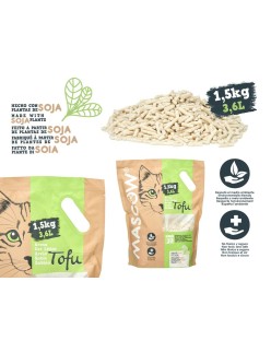Katzenstreu 1,5 Kg Soja Weiß (8 Stück)