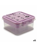 Caja-Joyero Morado Transparente Plástico 24,5 x 11,5 x 26 cm (12 Unidades)