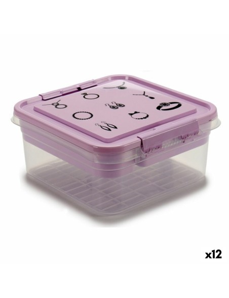 Caja-Joyero Morado Transparente Plástico 24,5 x 11,5 x 26 cm (12 Unidades) Caja-Joyero Morado Transparente Plástico 24,5 x 11,5 x 26 cm (12 Unidades)