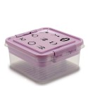 Caja-Joyero Morado Transparente Plástico 24,5 x 11,5 x 26 cm (12 Unidades)