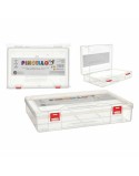 Caja Multiusos Pincello HB526 Rojo Transparente Plástico 29,5 x 6 x 20,5 cm (24 Unidades)