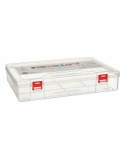 Caja Multiusos Pincello HB526 Rojo Transparente Plástico 29,5 x 6 x 20,5 cm (24 Unidades)