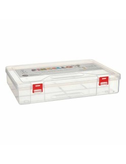 Caja Multiusos Pincello HB526 Rojo Transparente Plástico 29,5 x 6 x 20,5 cm (24 Unidades)