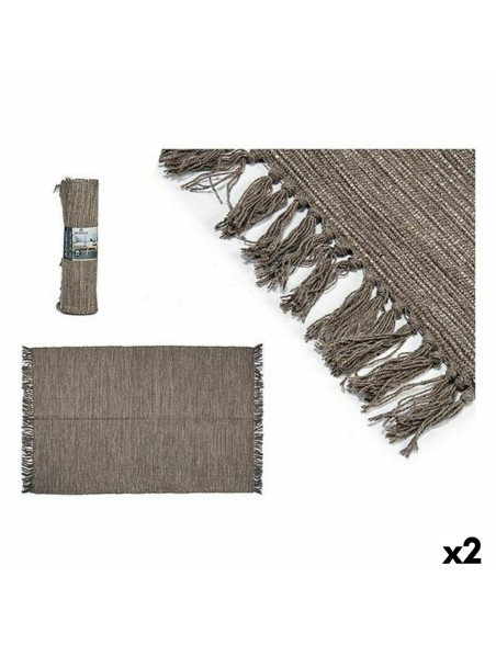 Alfombra Marrón 120 x 80 x 1 cm (2 Unidades)