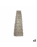 Set de Cajas Organizadoras Apilables Pincello 128 Antracita Cartón Rayas (2 Unidades)