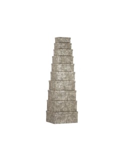 Set de Cajas Organizadoras Apilables Pincello 128 Antracita Cartón Rayas (2 Unidades)