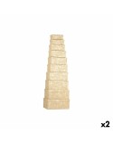 Jeu de Caisses de Rangement Empilables Pincello 130 Naturel Carton Rayures (2 Unités)