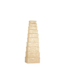 Jeu de Caisses de Rangement Empilables Pincello 130 Naturel Carton Rayures (2 Unités)