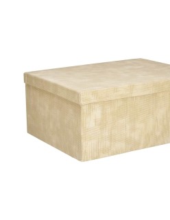 Jeu de Caisses de Rangement Empilables Pincello 130 Naturel Carton Rayures (2 Unités)