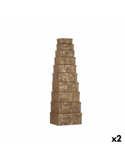 Conjunto de Caixas de Organização Empilháveis Pincello 129 Preto Cartão Riscas (2 Unidades)