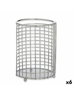Contenitore per Utensili da Cucina Kinvara CN-W7728-2 CHROME Argentato Metallo 12 x 16 x 12 cm (6 Unità)