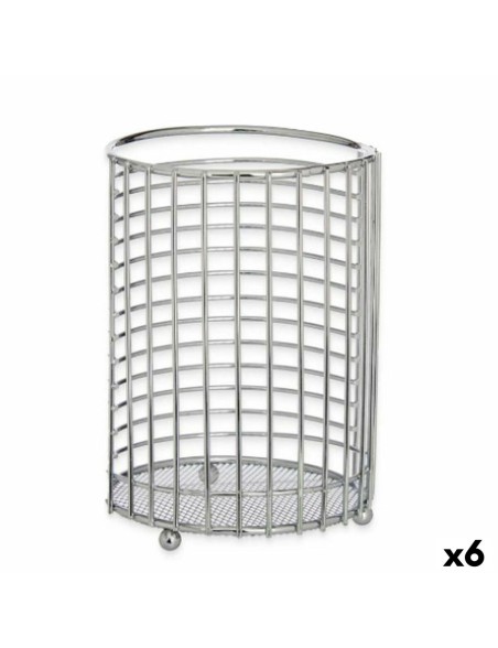 Contenitore per Utensili da Cucina Kinvara CN-W7728-2 CHROME Argentato Metallo 12 x 16 x 12 cm (6 Unità)