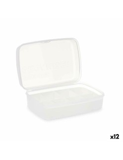 Scatola con scomparti Kinvara 02 1192 Bianco Trasparente Plastica 21,5 x 8,5 x 15 cm (12 Unità)