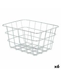 Cestino Multiuso Kinvara W5759K-S CHROME Argentato Metallo 24 x 12,5 x 18,5 cm Rettangolare (6 Unità)