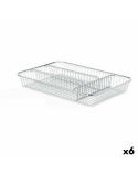 Vassoio Portaposate Kinvara CN-W7267-1 CHROME Argentato Metallo 26 x 4,5 x 35,5 cm (6 Unità)
