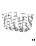 Cestino Multiuso Kinvara W5759K-L BLACK Nero Metallo 38,5 x 20,5 x 28 cm Rettangolare (6 Unità)